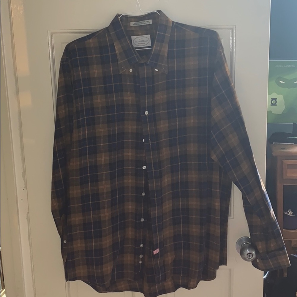 Long Sleeve Brown Plaid Jacob Miller Button down